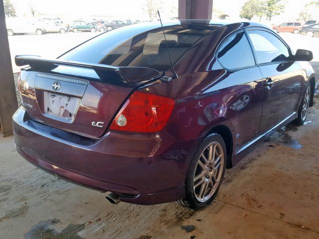 JTKDE177760140785 - 2006 TOYOTA SCION TC PURPLE photo 4