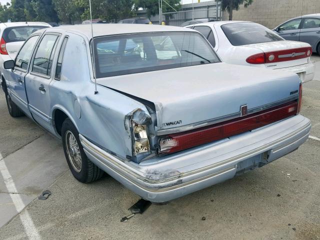 1LNLM81W3PY639497 - 1993 LINCOLN TOWN CAR E BLUE photo 3