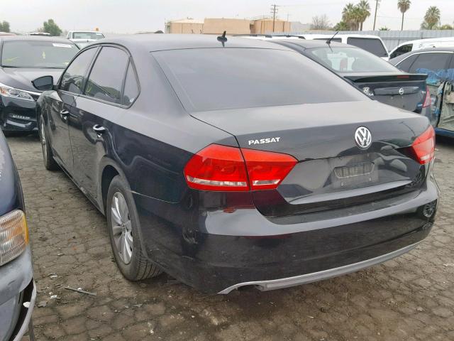 1VWAP7A32CC081293 - 2012 VOLKSWAGEN PASSAT S BLACK photo 3