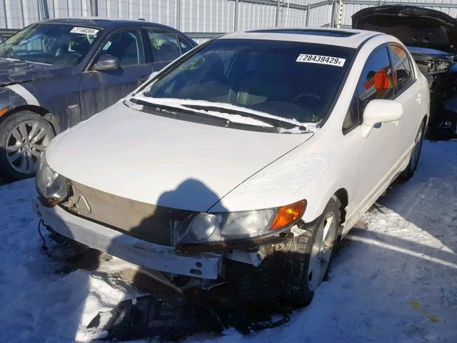 2HGFA16938H003664 - 2008 HONDA CIVIC EXL WHITE photo 2