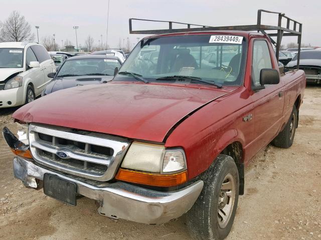 1FTYR10C5XUA00720 - 1999 FORD RANGER RED photo 2