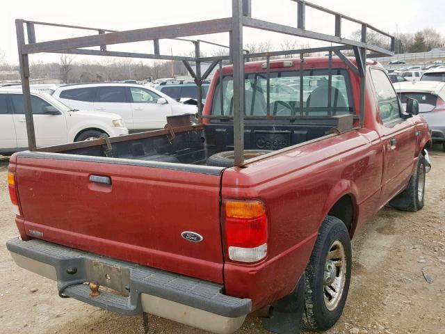 1FTYR10C5XUA00720 - 1999 FORD RANGER RED photo 4