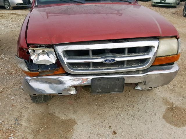 1FTYR10C5XUA00720 - 1999 FORD RANGER RED photo 9
