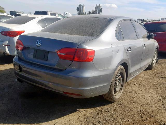 3VW2K7AJ1EM235687 - 2014 VOLKSWAGEN JETTA BASE CHARCOAL photo 4