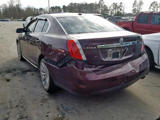 1LNHM93R29G628471 - 2009 LINCOLN MKS MAROON photo 3