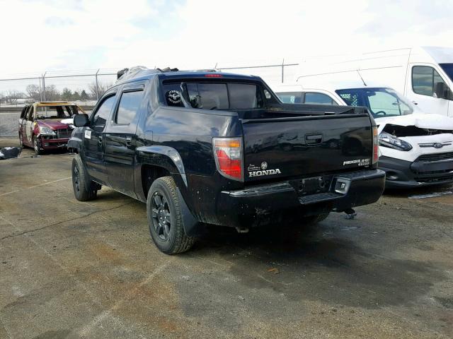 2HJYK16517H509733 - 2007 HONDA RIDGELINE BLACK photo 3