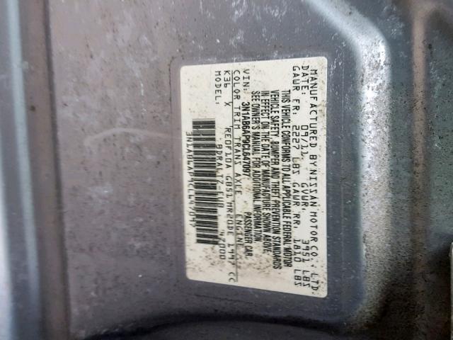 3N1AB6AP9CL647097 - 2012 NISSAN SENTRA 2.0 SILVER photo 10