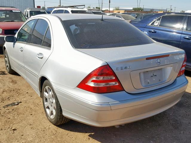 WDBRF61J85F580732 - 2005 MERCEDES-BENZ C 240 SILVER photo 3