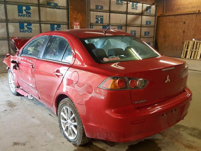 JA32U2FU4GU007246 - 2016 MITSUBISHI LANCER ES RED photo 3