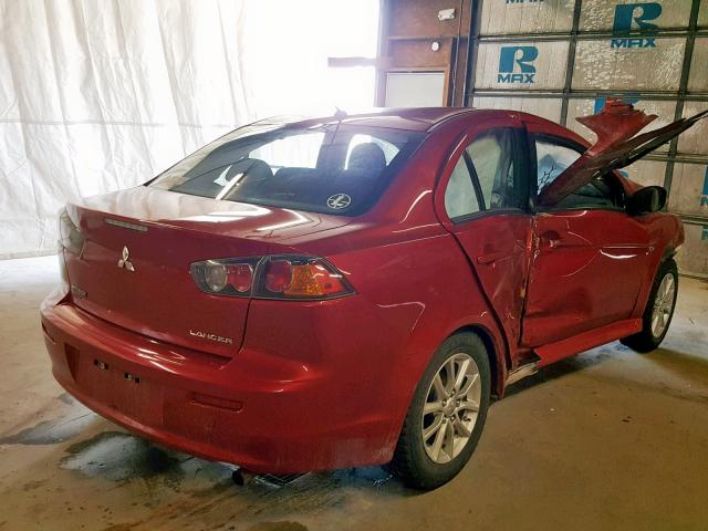 JA32U2FU4GU007246 - 2016 MITSUBISHI LANCER ES RED photo 4