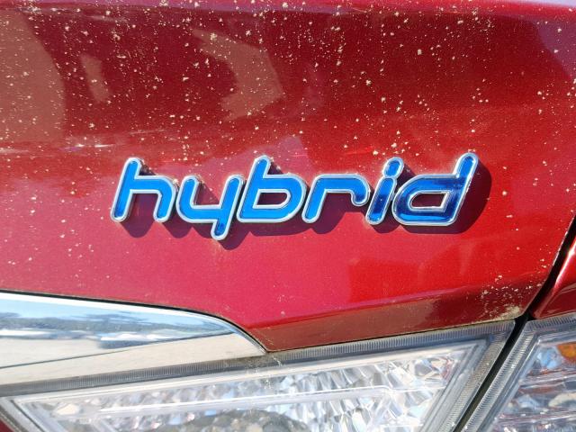 KMHEC4A49FA126944 - 2015 HYUNDAI SONATA HYB RED photo 9