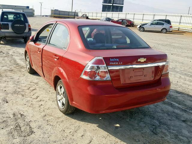 KL1TD56EX9B343523 - 2009 CHEVROLET AVEO LS RED photo 3