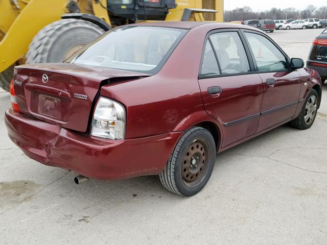 JM1BJ225020636527 - 2002 MAZDA PROTEGE DX MAROON photo 4