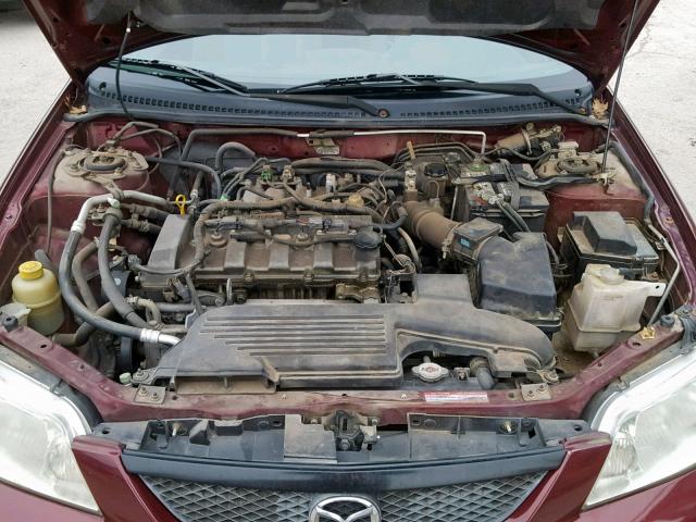 JM1BJ225020636527 - 2002 MAZDA PROTEGE DX MAROON photo 7