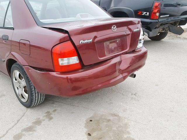 JM1BJ225020636527 - 2002 MAZDA PROTEGE DX MAROON photo 9