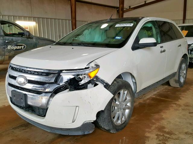 2FMDK3JC3BBB38523 - 2011 FORD EDGE SEL WHITE photo 2