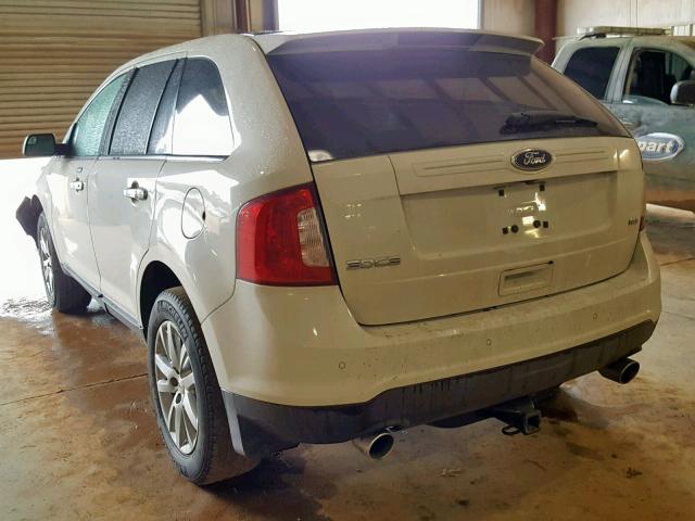 2FMDK3JC3BBB38523 - 2011 FORD EDGE SEL WHITE photo 3