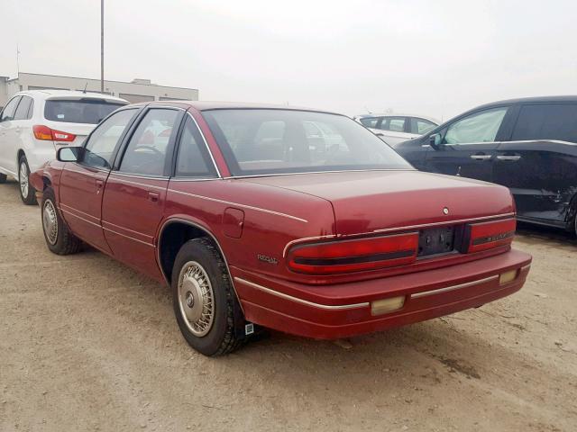 2G4WB55M8R1450621 - 1994 BUICK REGAL CUST BURGUNDY photo 3