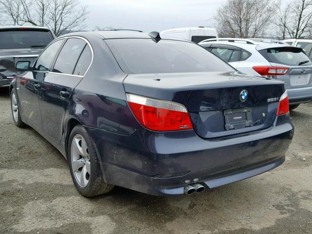 WBANE53547CY04366 - 2007 BMW 525 I BLUE photo 3