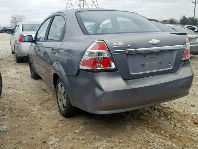 KL1TD56627B084189 - 2007 CHEVROLET AVEO BASE Сұр фото 3