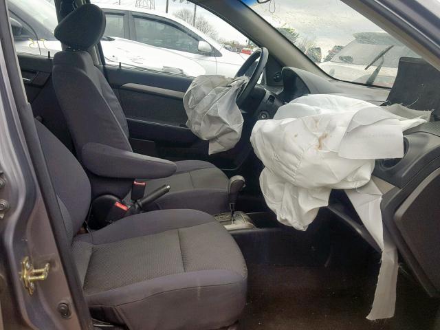 KL1TD56627B084189 - 2007 CHEVROLET AVEO BASE Сұр фото 5