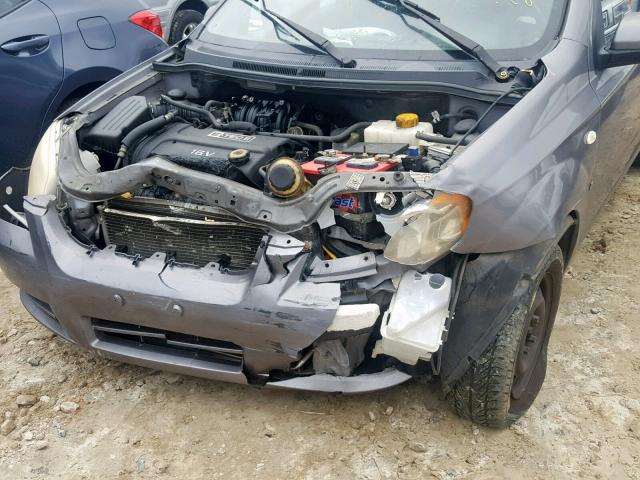 KL1TD56627B084189 - 2007 CHEVROLET AVEO BASE Сұр фото 9