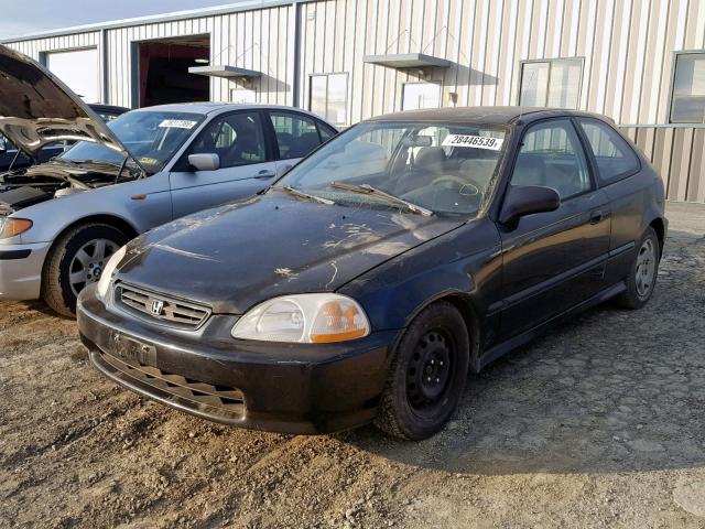 2HGEJ6445VH100957 - 1997 HONDA CIVIC DX BLACK photo 2