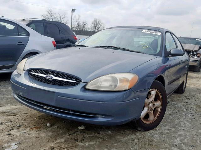 1FAFP5524YA174100 - 2000 FORD TAURUS SES BLUE photo 2