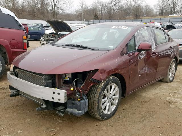 19XFB2F96CE026944 - 2012 HONDA CIVIC EXL MAROON photo 2