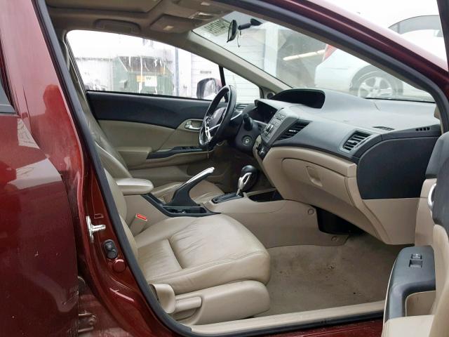 19XFB2F96CE026944 - 2012 HONDA CIVIC EXL MAROON photo 5