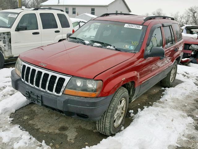 1J4GW48S02C118684 - 2002 JEEP GRAND CHER RED photo 2