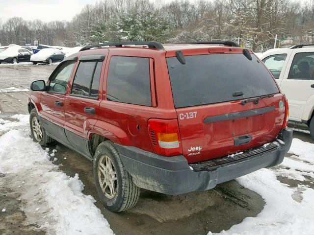 1J4GW48S02C118684 - 2002 JEEP GRAND CHER RED photo 3