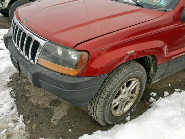 1J4GW48S02C118684 - 2002 JEEP GRAND CHER RED photo 9