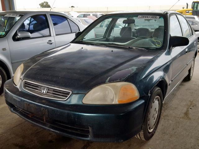 2HGEJ6522VH514968 - 1997 HONDA CIVIC DX GREEN photo 2