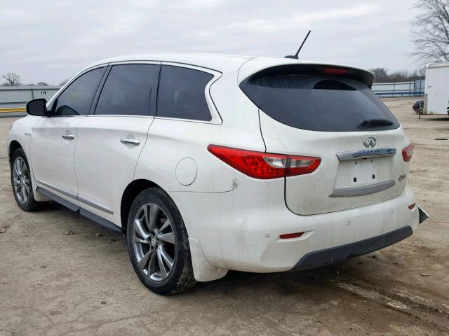 5N1CL0MM4EC516624 - 2014 INFINITI QX60 HYBRI WHITE photo 3