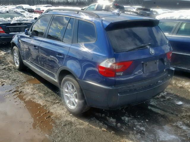 WBXPA734X4WC40250 - 2004 BMW X3 2.5I BLUE photo 3