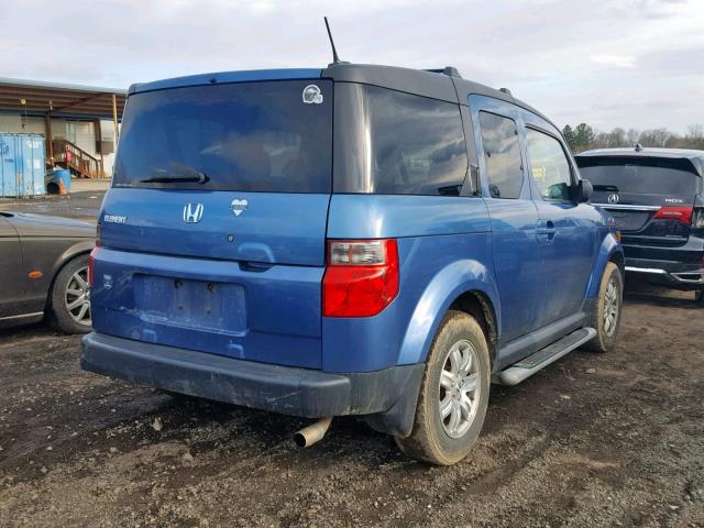 5J6YH28777L002288 - 2007 HONDA ELEMENT EX BLUE photo 4