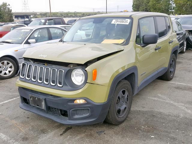 ZACCJAAT4FPC06790 - 2015 JEEP RENEGADE S GREEN photo 2