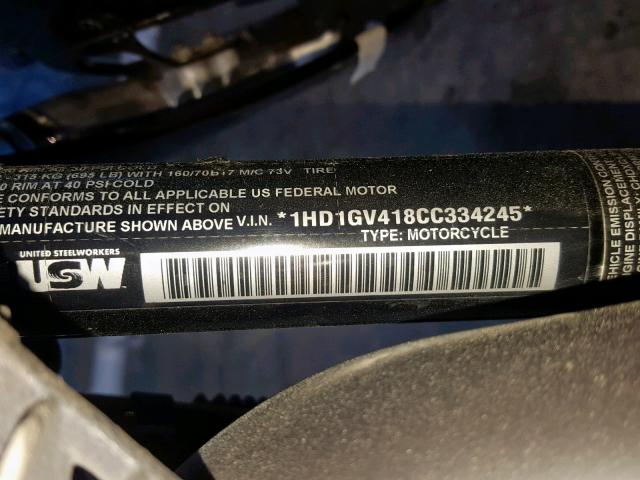 1HD1GV418CC334245 - 2012 HARLEY-DAVIDSON FXDC DYNA BLACK photo 10