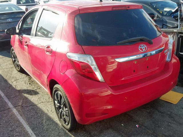 JTDKTUD35DD545251 - 2013 TOYOTA YARIS RED photo 3