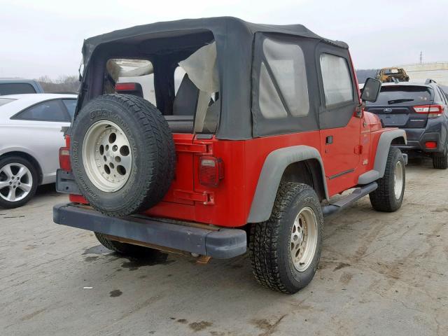 1J4FY19S9VP444306 - 1997 JEEP WRANGLER / RED photo 4