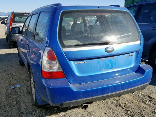 JF1SG66648H711867 - 2008 SUBARU FORESTER S BLUE photo 3