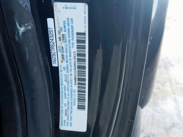3VWBK21C62M413013 - 2002 VOLKSWAGEN NEW BEETLE Schwarz Foto 10