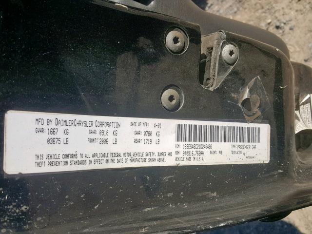 1B3ES46C21D246486 - 2001 DODGE NEON SE BLACK photo 10