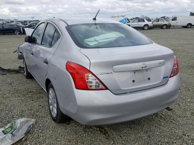 3N1CN7APXCL822947 - 2012 NISSAN VERSA S SILVER photo 3