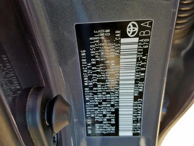 5YFBPRHE6FP246106 - 2015 TOYOTA COROLLA EC 蓝色 照片 10