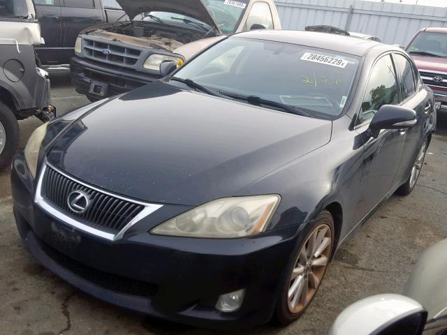 JTHBF5C21A5121916 - 2010 LEXUS IS 250 BLACK photo 2