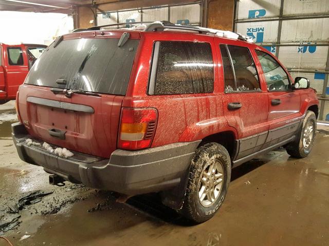 1J4GW48S63C531386 - 2003 JEEP GRAND CHER RED photo 4