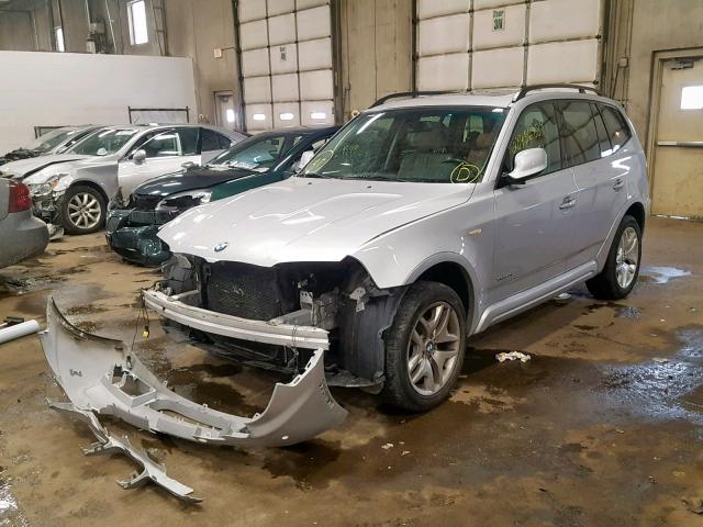 WBXPC9C40AWJ39622 - 2010 BMW X3 XDRIVE3 SILVER photo 2