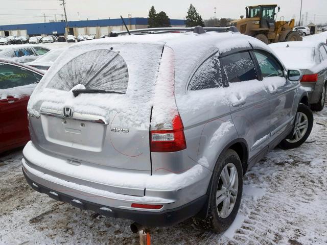 JHLRE4H70AC014632 - 2010 HONDA CR-V EXL SILVER photo 4